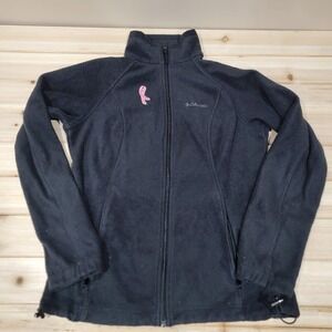 Columbia Jacket Womens Small Black Mock Neck Long Sleeve Fleece breast cancer‎